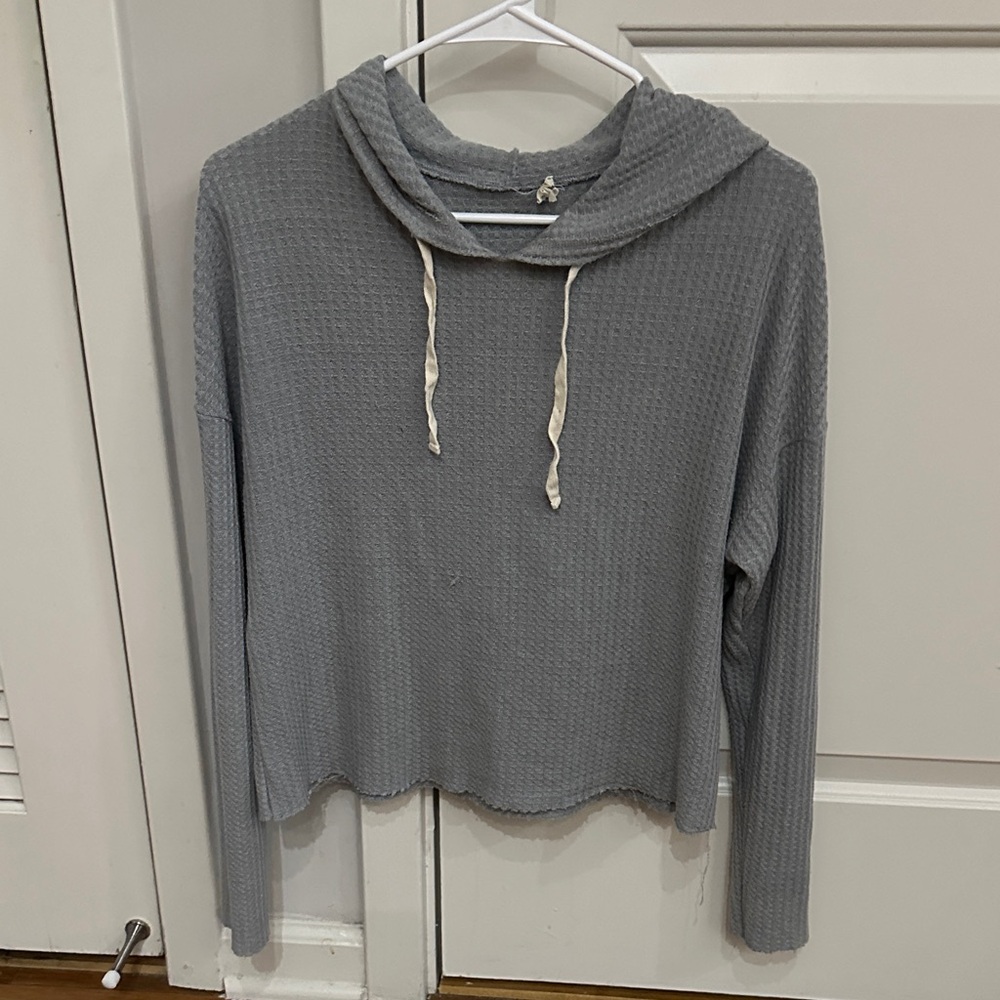 Bear Dance Charcoal Waffle Knit Hoodie